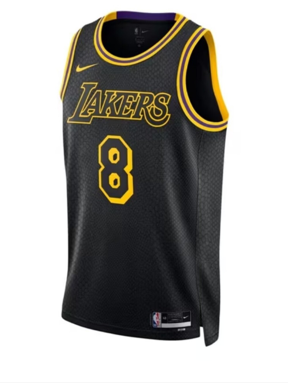 Nike Men's Lakers Black and Gold #8 Basketball Jersey